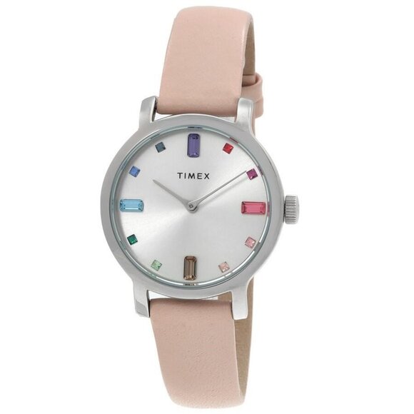NWT Authentic Timex Transcend Quartz Crystal Silver Dial Women's Watch - Picture 1 of 3